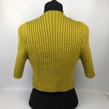 Load image into Gallery viewer, 1940s Style Hand Knitted Bolero in Lime Green - B34 36
