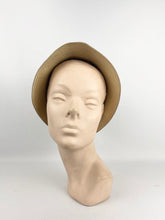 Load image into Gallery viewer, Original 1930s Panana Straw Hat with Striped Band Trim
