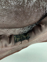 Load image into Gallery viewer, Original 1930s Brown Straw Hat with Cream Grosgrain Trim
