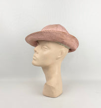 Load image into Gallery viewer, Original 1930s Pink Fabric Sun Hat with Seamed Brim - AS IS
