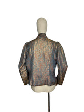 Load image into Gallery viewer, 1930s 1940s Gold, Pink and Blue Lame Jacket - Bust 40”
