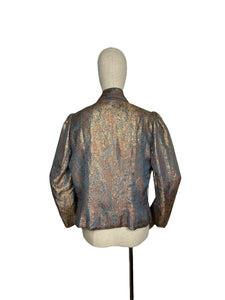 1930s 1940s Gold, Pink and Blue Lame Jacket - Bust 40”