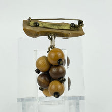 Load image into Gallery viewer, Original 1940&#39;s Wooden Dangling Cluster of Beads Brooch - Perfect for Autumn
