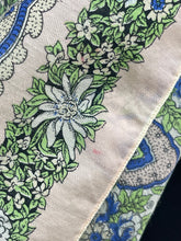 Load image into Gallery viewer, Vintage Italian Neckerchief in Pink, Green, White and Blue - Pretty Headscarf
