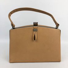 Load image into Gallery viewer, Original 1940s 1950s Tan Faux Leather Box Bag and Matching Coin Purse
