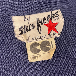 Original 1940's CC41 Deadstock Blue Linen Suit with Original Shop Label - Bust 38
