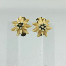 Load image into Gallery viewer, Vintage 1930s 1940s Carved Edelweiss Clip On Earrings

