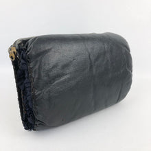 Load image into Gallery viewer, Original 1930s 1940s Navy and Brown Tooled Leather Muff Bag with Sailing Ship Design
