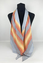 Load image into Gallery viewer, Original 1930&#39;s Silk Pointed Cravat - Beautiful Vintage Pointed Scarf in Blue and Yellow
