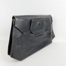 Load image into Gallery viewer, Original 1930&#39;s 1940&#39;s Black Leather Clutch Bag - Great Sized Piece
