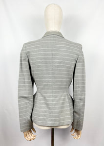 Original 1950s Trewarne Jacket in Grey and White Stripe - Slightly Wounded - Bust 36