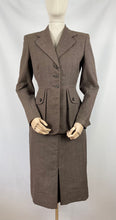 Load image into Gallery viewer, Original 1940s CC41 Brown Wool Suit - Bust 35 36
