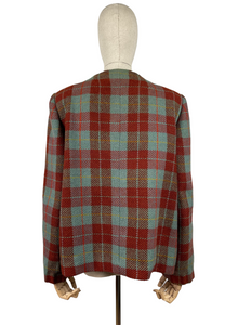 Absolutely Stunning Original 1940's Cropped Check Jacket - Bust 38 40 42