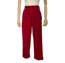 Load image into Gallery viewer, Original 1950&#39;s Cherry Red Sportaville Cords with Turn-Ups - Waist 27&quot;
