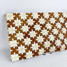 Load image into Gallery viewer, Original 1940&#39;s Two-Tone Clutch Bag in Brown and Cream - Plastiflex Style Tiles - Wounded
