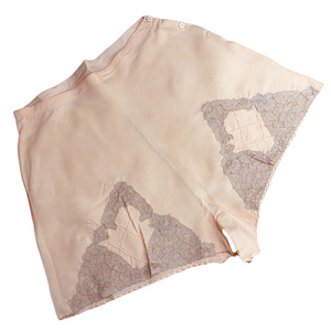 Original 1930's Pure Silk French Knickers With Lace Trim and Original Tag - Waist 25 26