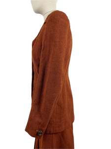 Original 1930s Chestnut Tweed Walking Suit - Exquisite Colour - Bust 34 35 36