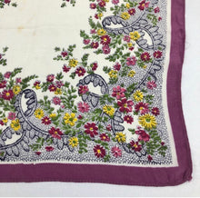 Load image into Gallery viewer, 1940s Pink Crepe Floral Hankie
