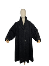Load image into Gallery viewer, Original 1930&#39;s True Volup Inky Black Faux Fur Teddy Bear Coat by Corby - Bust 48*
