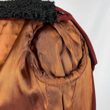 Load image into Gallery viewer, Original 1920s or 1930s Rust Coat with Real Astrakhan Fur Collar - Bust 33 34
