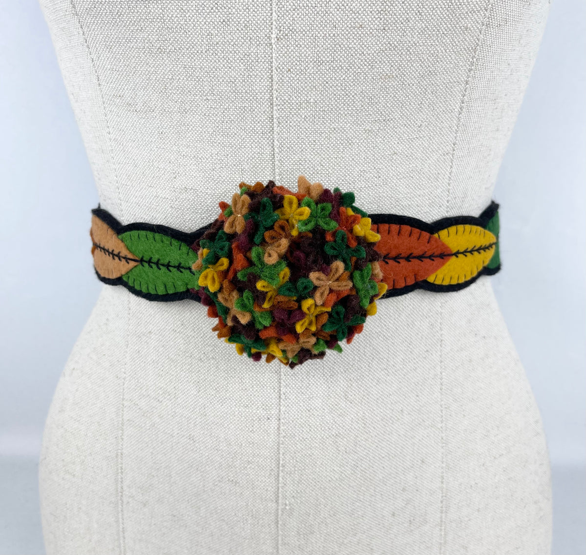1940's Style Colourful Felt Belt in Eight Autumnal Shades Made From a ...