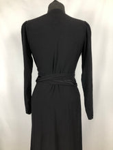 Load image into Gallery viewer, 1930s 1940s Wounded but Wearable Black Satin Backed Crepe Dress - Bust 36 38
