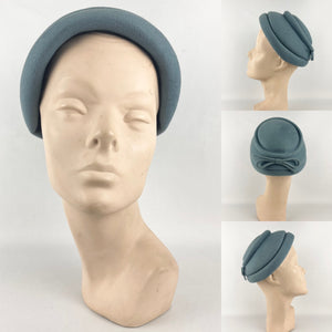 Original 1950s Duck Egg Blue Felt Hat by Jacoll - Such a Classic Shape