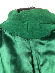 1940s Kelly Green Wool Overcoat - B44