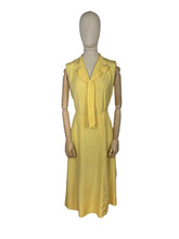 Load image into Gallery viewer, Original 1930&#39;s Lemon Yellow Silk Dress with Pretty Tie Neck - Bust 34 36 *
