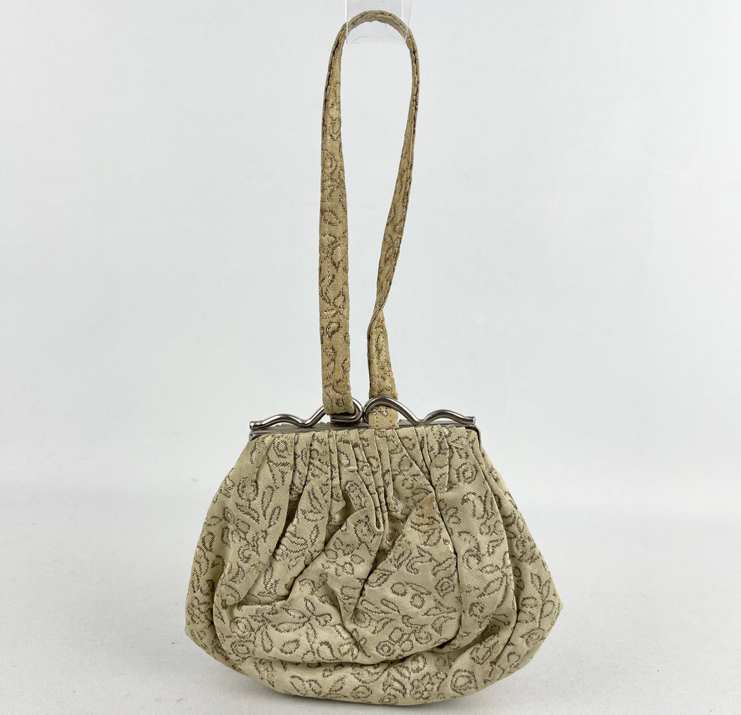 Original 1940's or 1950's Old Gold Evening Bag - Charming Vintage Bag