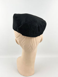 Original 1930s Seamed Grosgrain Evening Hat - Really Neat Little Piece