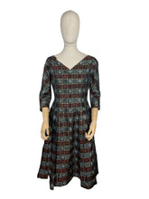 Load image into Gallery viewer, Original 1950&#39;s 1960&#39;s Bronze, Silver and Gold Cocktail Dress by A Lincoln Model - Bust 38&quot;
