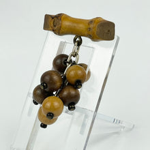 Load image into Gallery viewer, Original 1940&#39;s Wooden Dangling Cluster of Beads Brooch - Perfect for Autumn
