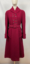 Load image into Gallery viewer, Original 1940s Double Breasted Burgundy Red Belted Coat by Barnett-Hutton - Bust 36 37 38
