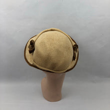 Load image into Gallery viewer, 1950s &quot;Straw&quot; Hat with Brown Velvet Bow Trim

