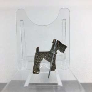 1940s Punched Steel Terrier Dog Brooch