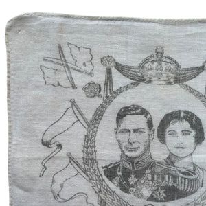 Original 1930's King George VI's Souvenir Hankie in Soft Cotton