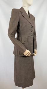 Original 1940s CC41 Brown Wool Suit - Bust 35 36