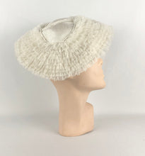 Load image into Gallery viewer, Original 1950s White Summer Hat with Net Trim - A Marten Hat
