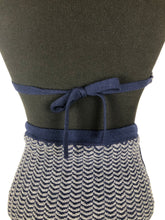 Load image into Gallery viewer, Original 1930s Navy and White Chevron Stripe Woollen Swimsuit - Bust 34 36

