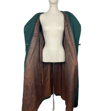 Load image into Gallery viewer, Exceptionally Beautiful Original 1930’s Ivy Green Textured Wool Coat with Genuine Fox Fur Collar - Bust 36 38
