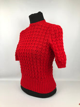 Load image into Gallery viewer, Reproduction 1940s Jumper in Bright Lipstick Red - B 34 36
