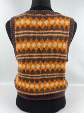 Load image into Gallery viewer, Vintage Fair Isle Pullover in Autumnal Shades of Brown, Rust and Cream - Bust 34&quot; - AS IS
