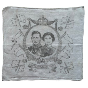 Original 1930's King George VI's Souvenir Hankie in Soft Cotton