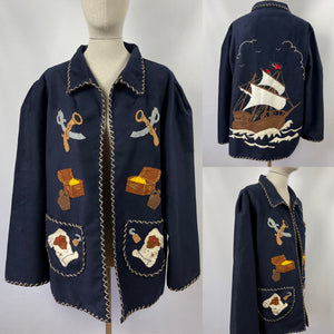 Reproduction Mexican Tourist Jacket with Pirate Theme by Girl In A Whirl - Bust 40 42