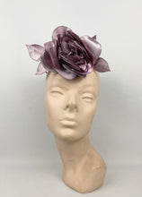 Load image into Gallery viewer, Original 1930s Pink Floral Headband with Velvet Ribbon Bow Trim - Vintage Wedding
