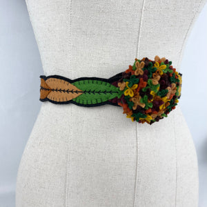 1940's Style Colourful Felt Belt in Eight Autumnal Shades Made From a 1941 Pattern Using Pure Wool Felt - Waist 31