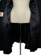 Load image into Gallery viewer, Original 1940&#39;s Black Wool Fit and Flair Princess Coat by Pober of New York - Bust 34&quot;
