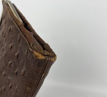 Load image into Gallery viewer, Wounded Original 1940&#39;s Brown Ostrich Leather Handbag
