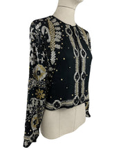 Load image into Gallery viewer, Original 1930&#39;s Black Chiffon and Silk Heavily Beaded Evening Jacket - Stunning Piece - Bust 32 33 34
